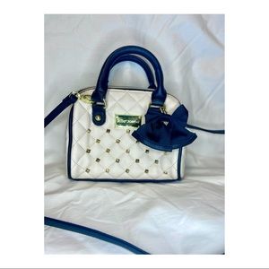 Betsy Johnson mini white and black purse